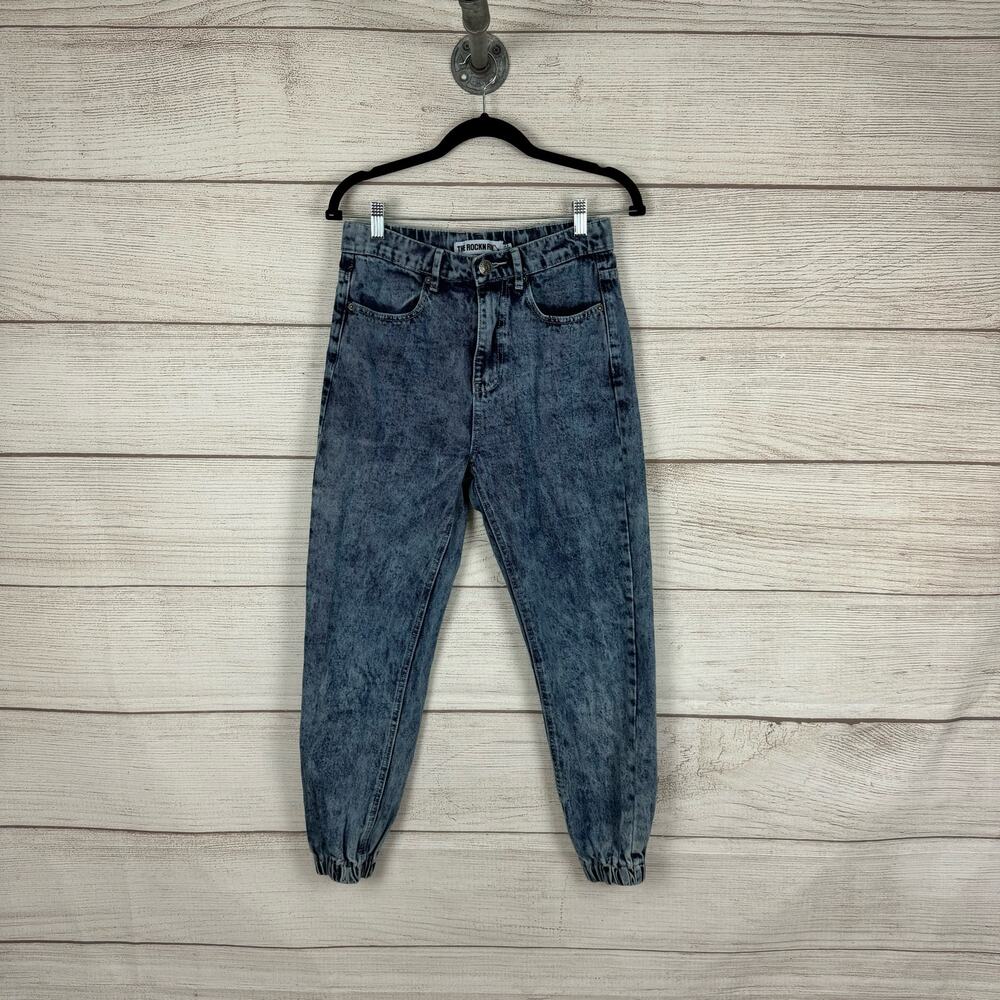 The Rockn Rev Women's Acid Washed Denim Joggers Size 4